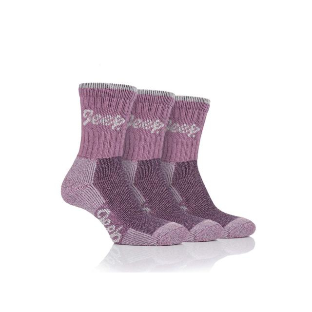 Jeep Ladies 3 Pack Socks Pink 4-8