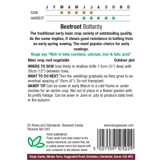 Kings Seeds - Beetroot Boltardy