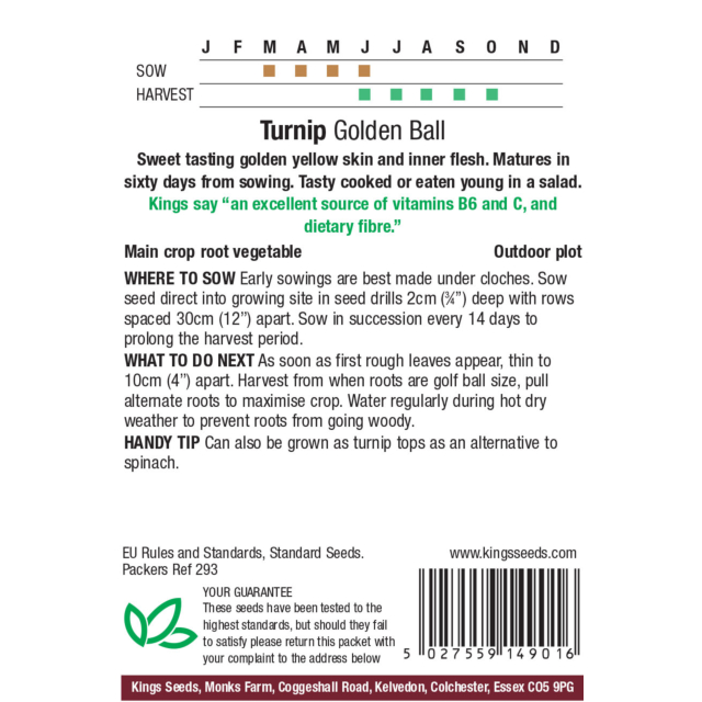 Kings Seeds - Turnip Golden Ball