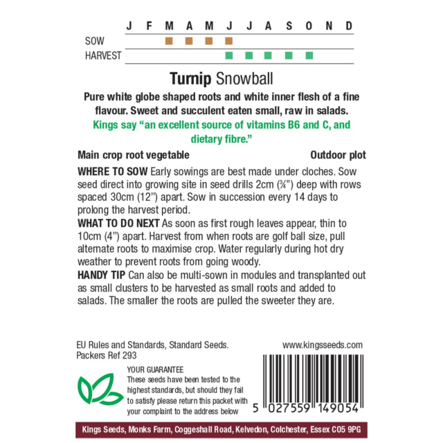 Kings Seeds- Turnip Snowball