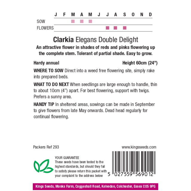 Kings Seeds - Clarkia Double Delight