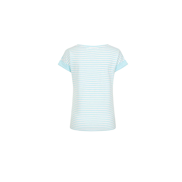 Lazy Jacks Roll Sleeve Top Spearmint Stripe