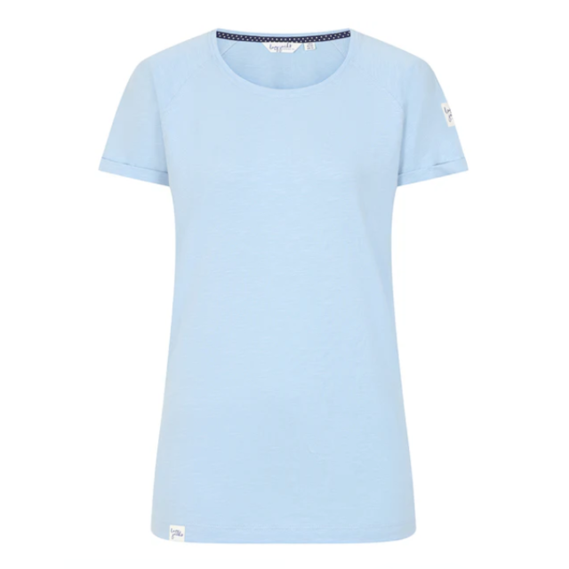 Lazy Jacks Roll Sleeve Top Sky