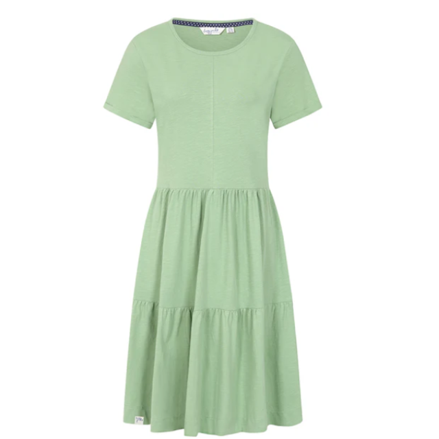 Lazy Jacks Short Tiered Dress Grass