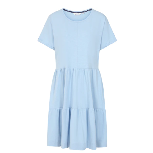 Lazy Jacks Short Tiered Dress Sky