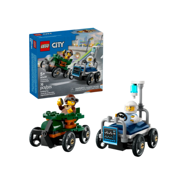 LEGO City Airplane Vs. Hospital Bed Race Car Park