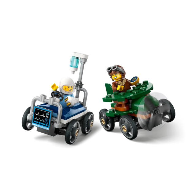 LEGO City Airplane Vs. Hospital Bed Race Car Park