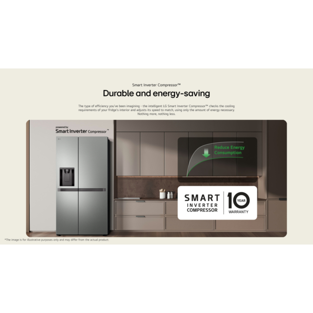 LG GSLC40PYPE 91.3cm American Fridge Freezer - Prime Silver