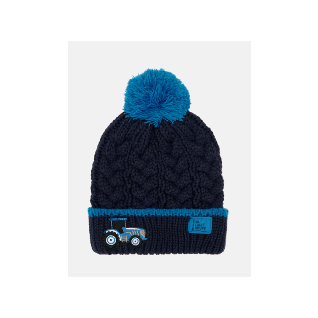 Lighthouse Bobbie Hat - Blue Tractor 