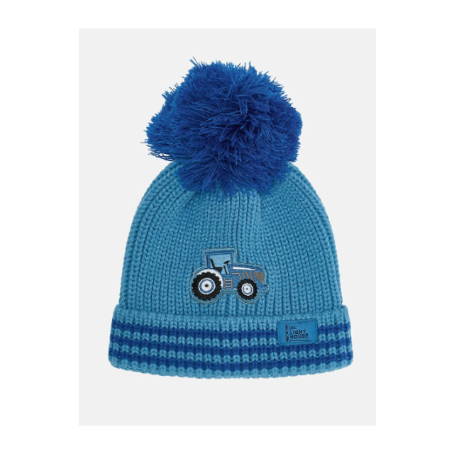 Lighthouse Bobbie Hat Blue Tractor 