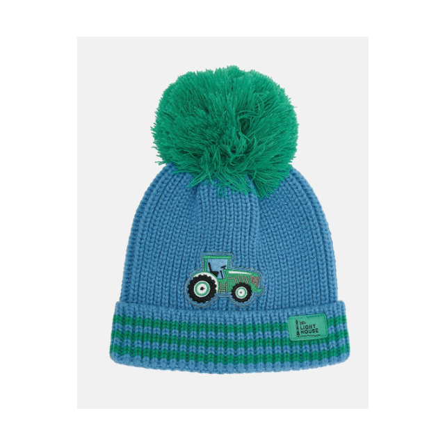 Lighthouse Bobbie Hat Green Tractor 