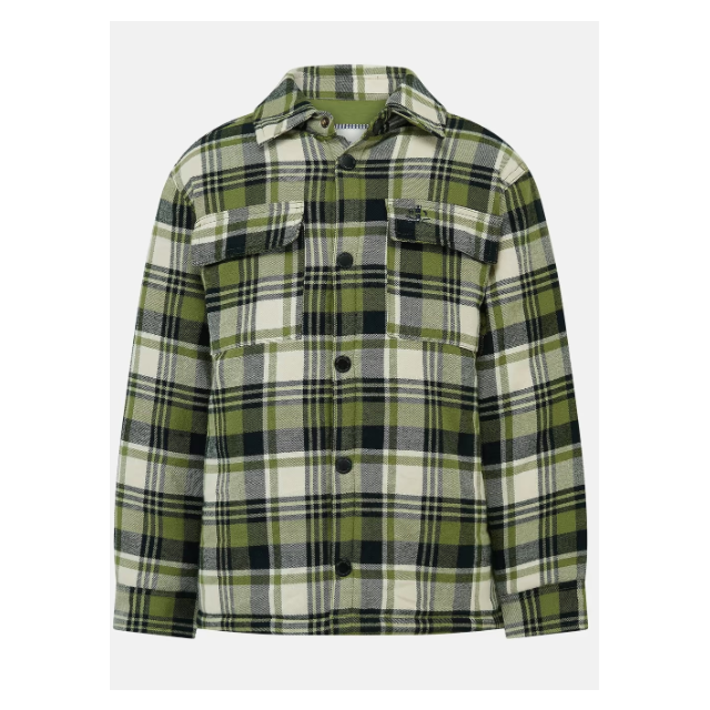 Lighthouse Hugo Overshirt Soft Lime Cream Check 
