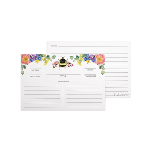 Lola Designs Bee Recipe Card Refill