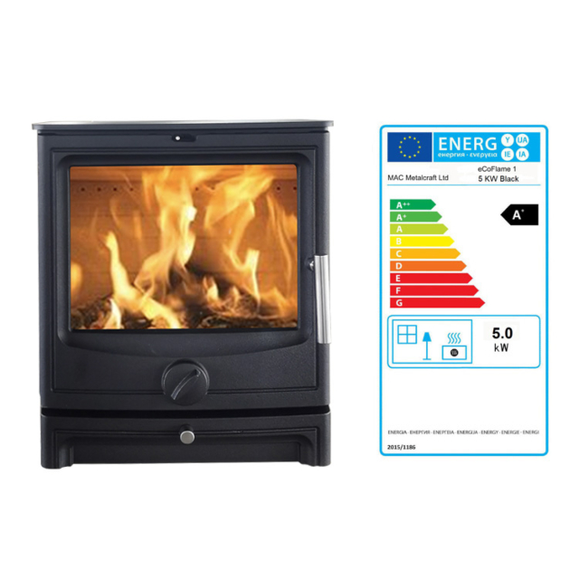 Ecoflame 1 5kW Multi-Fuel Stove - Black 