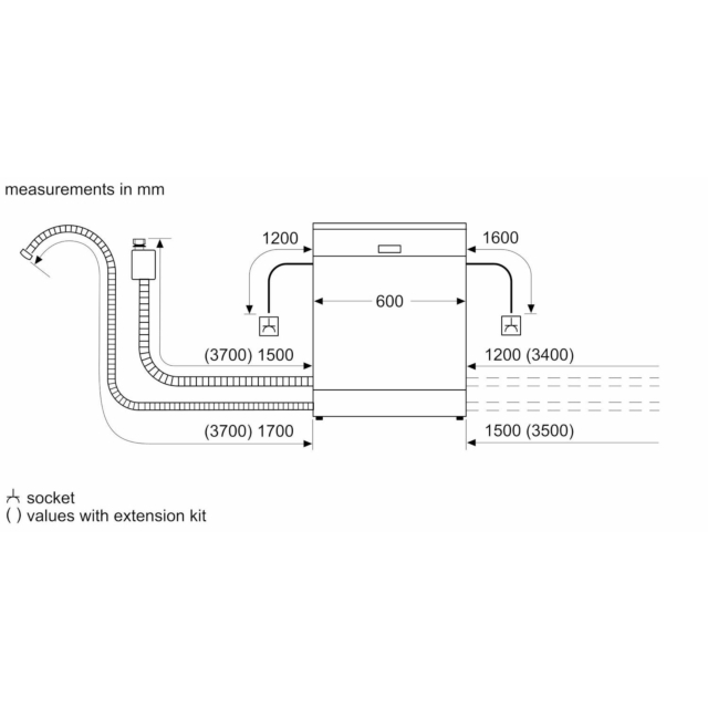 Neff S155HVX00G Integrated Dishwasher - 14 Place Settings