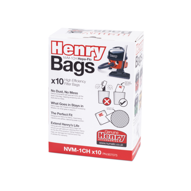 Numatic Henry HepaFlo Filter Bags Model 907075 - White