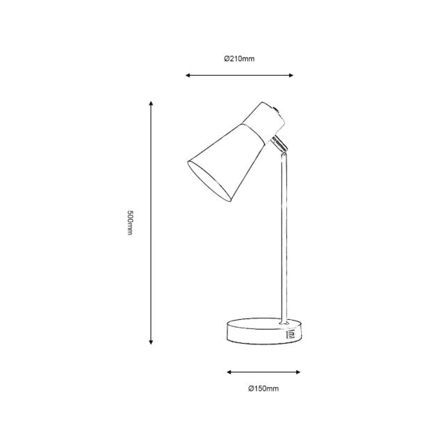 Oaks Lighting Sylva Black Table Lamp With USB 