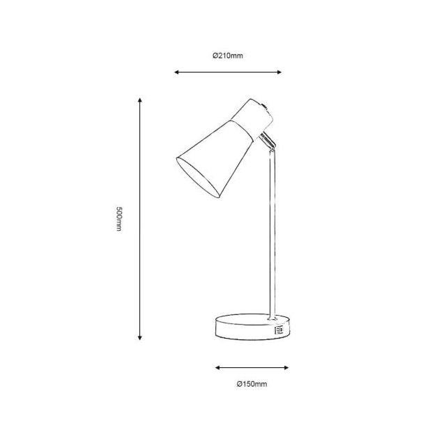 Oaks Lighting Sylva Grey Table Lamp With USB 