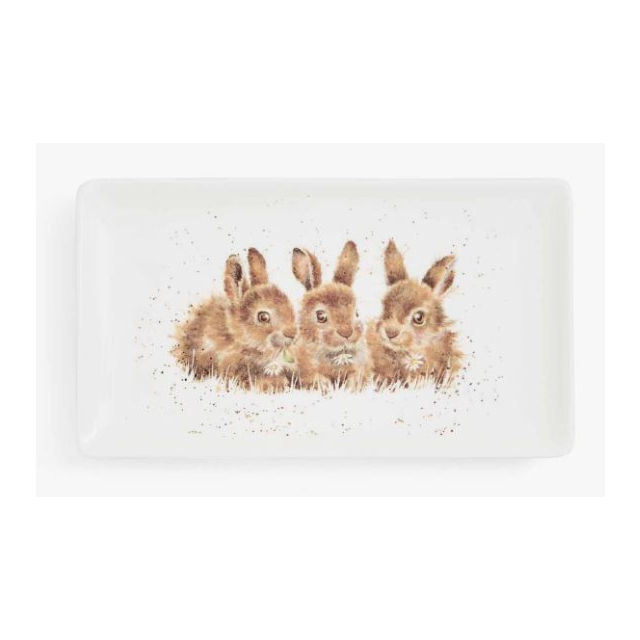 Wrendale Rect Tray Rabbits 20cm