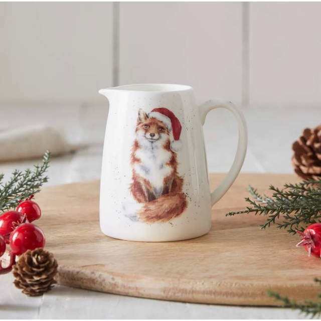 Wrendale Christmas Posy Jug - Fox