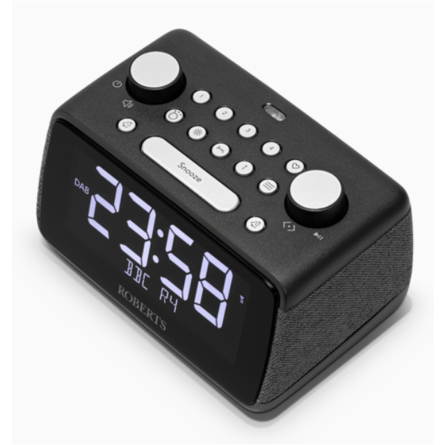 Roberts ORTUS4BK FM / DAB / DAB+ Digital Clock Radio with Bluetooth - Black