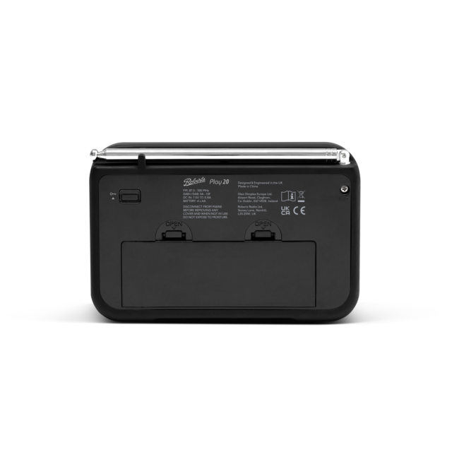Roberts Radio PLAY20BK DAB+/DAB/FM RDS Radio - Black