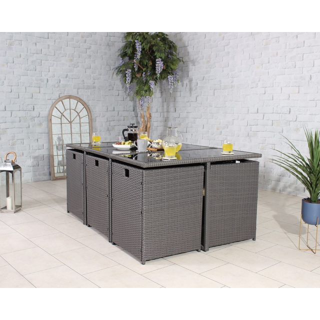 The Thornton 10 Seater KD Cube Set – Grey