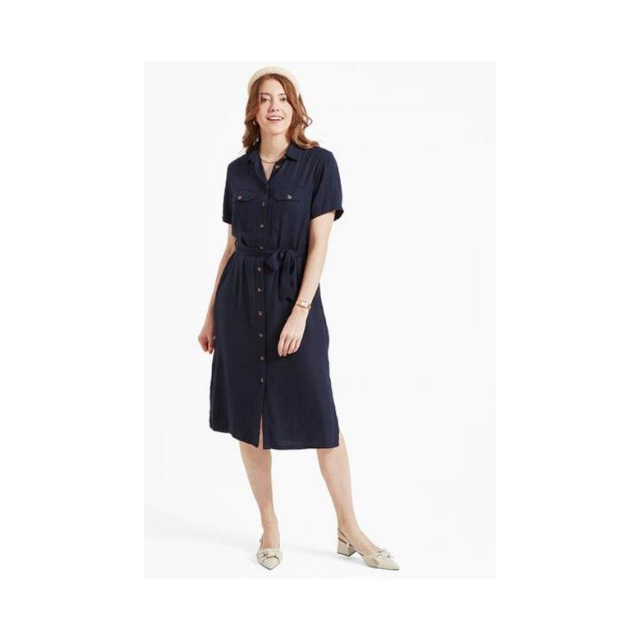 Schoffel Daisy Linen Dress - Navy 