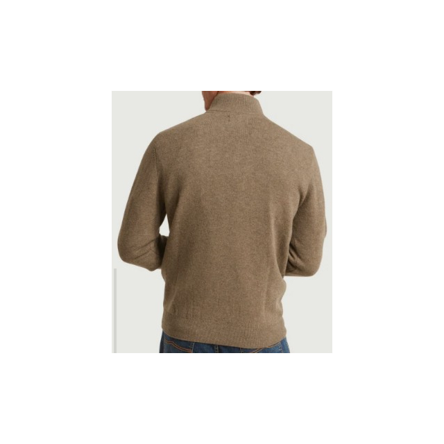 Lewis Lambswool 1/4 Zip Jumper Mushroom 