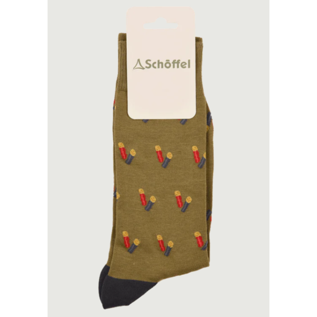 Schoffel Men's Single Cotton Sock - Moss Cartridge