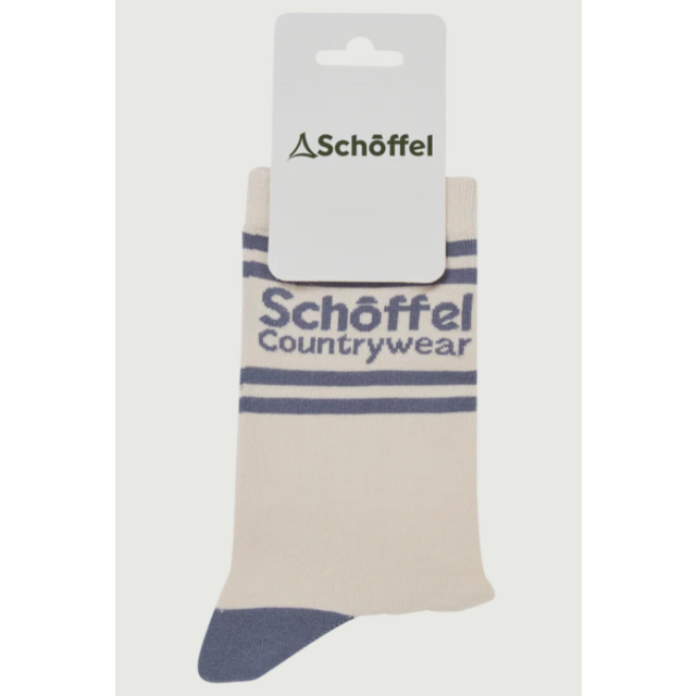 Schoffel Single Cotton Sock - Pale Stone Retro 