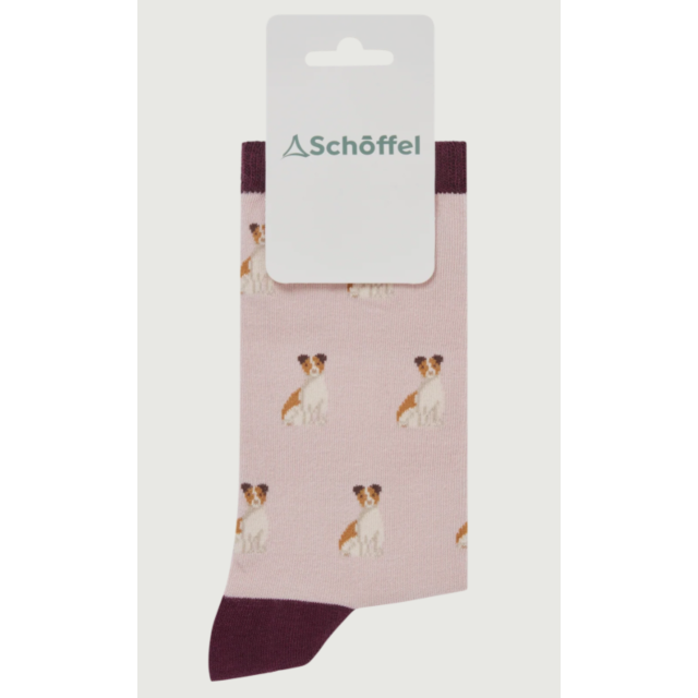 Schoffel Single Cotton Sock - Jack Russel Print 