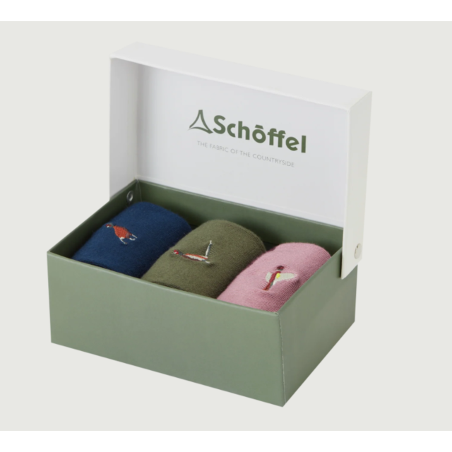 Schoffel Bamboo Sock Box Of 3 - Pheasant Mix 
