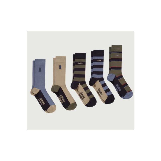 Schoffel Bamboo Sock Box Of 5 - Oakham Mix 