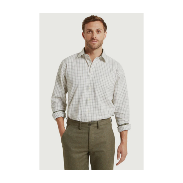 Schoffel Burnham Classic Shirt - Dark Olive Tattersall
