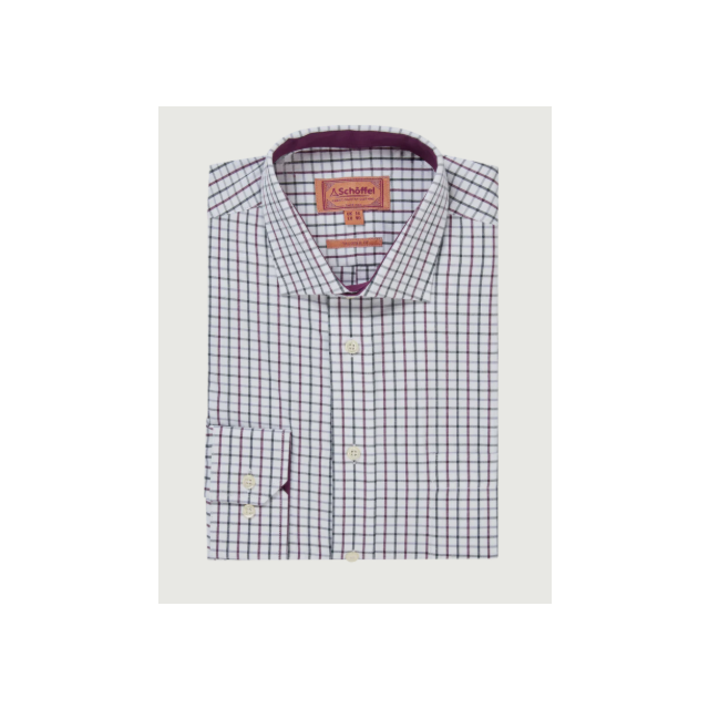 Schoffel Milton Tailored Shirt - Plum/Botanical Green