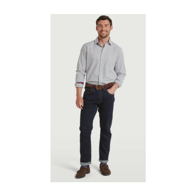 Schoffel Milton Tailored Shirt - Plum/Botanical Green