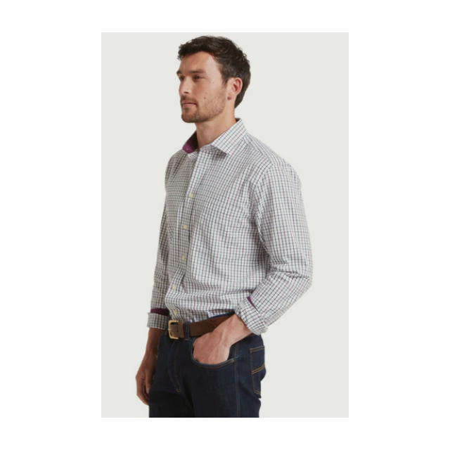 Schoffel Milton Tailored Shirt - Plum/Botanical Green