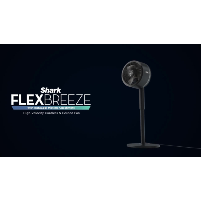 Shark FA220UK FlexBreeze High-Velocity Hybrid Cordless & Corded Fan - Black