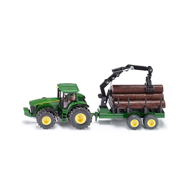 Siku - John Deere Tractor With Forestry Trailer