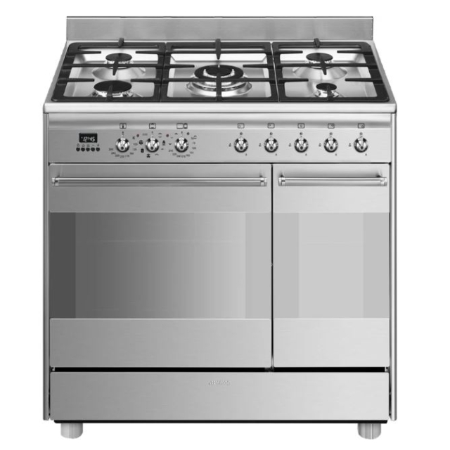 Smeg SCB92MX8 Concert Dual Fuel Range Cooker - 90cm - Stainless Steel