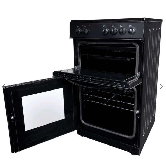 Statesman EDC50B 50cm Atlas Electric Double Oven with Ceramic Hob - Black