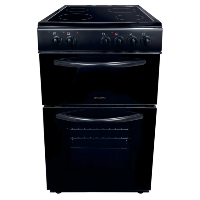 Statesman EDC50B 50cm Atlas Electric Double Oven with Ceramic Hob - Black