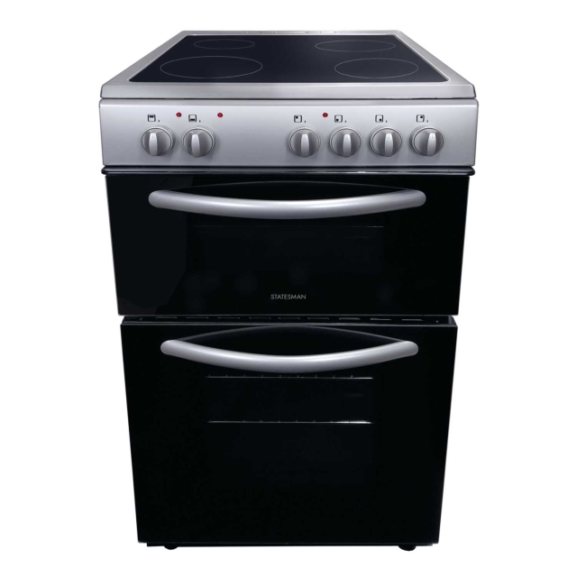 Statesman EDC50S 50cm Atlas Electric Double Oven with Ceramic Hob - Silver