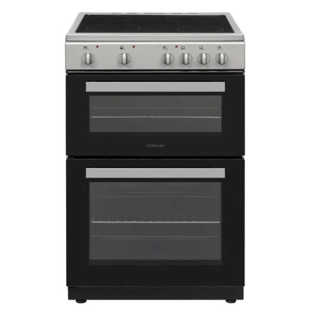 Statesman EDC60S2 60cm Apollo Electric Double Oven with Ceramic Hob - Silver