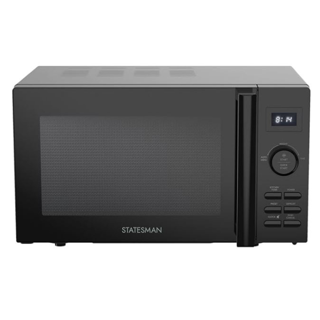 Statesman SKMS0820DSB 20L 800W Digital Solo Microwave with Stainless Steel Interior - Black