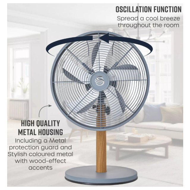 Swan SFA16920GRYN 12 Inch Nordic Grey Desk Fan