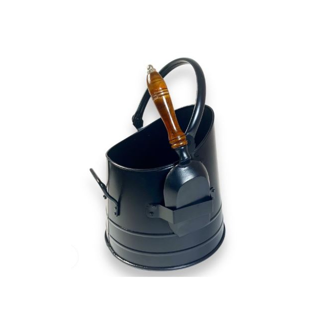 The Brass World 1815B Coal Bucket with Scoop - Black