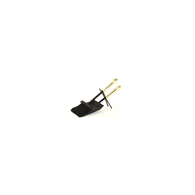 The Brass World BS-005 12inch Brush + Shovel Set  -  Black + Brass 