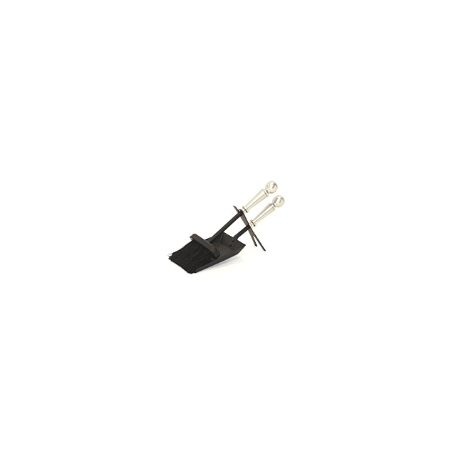 The Brass World BS-007 12inch Brush + Shovel Set -  Black + Brush Steel